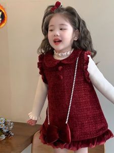 Winter Princess Style Red Girls Dress