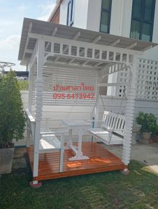 ซุ้มระแนงไม้สักทองขนาด6-8ที่นั่งราคา29000