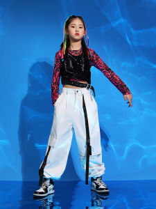 Girls Jazz Street Dance Costume Sparkling Performance Outfit Drum Performance Clothing Polyester Fiber Korean Style Childrens Performance Clothes