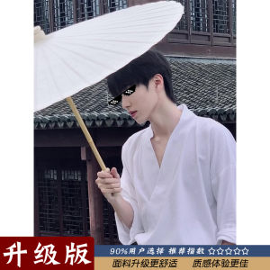 New Chinese Style Mens Long Sleeve Linen Shirt Tai Chi Clothing Top Youth Popular Loose Fit No Iron Treatment Autumn Wear