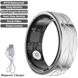 2026 Smart Ring Health and Sleep Tracker Heart Rate Blood Oxygen Monitor Brush Video 5ATM Waterproof Multi Sports Men Women Ring