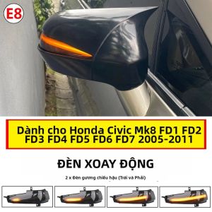 Malcayang | Đèn LED Năng Động Nhan Flasher Đèn Cho Xe Honda Civic Mk8 Sedan FA FD Chiếu Hậu Mặt Gương Đèn Báo 2400LM 12V 2 Chiếc