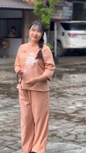 Đồ lam nữ đi chùa đẹp Pháp phục lễ chùa nữ chất liệu linen cao cấp thêu sen Thiên Di D26