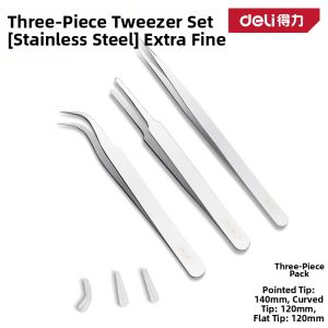 deli | Stainless Steel Anti-Static Precision Tweezers