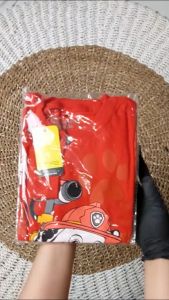 kaos anak cowok Lengan panjang karakter kartun animasi lucu PATROL warna Merah katun premium 30s