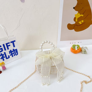 Princess Style Single Shoulder Sweet Pink Cute Girls Crossbody Bag with Butterfly Knot for Big Kids Age 12 Fashionable Bag