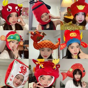 MOLIDA | Red Chinese Style Zodiac Hat Performance Props