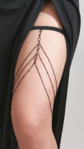 Ingemark | Ingemark Goth Multilayer Tassel Leg Thigh Chain for Women Trendy Elastic Band Crystal Link Summer Body Jewelry Dress Accessories
