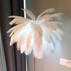 LED Feather Floor Lamp Electroplating Process Base Living Room Bedroom Background Decorative Light