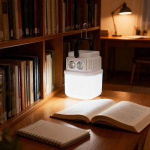 ไฟตั้งแคมป์แบบชาร์จไฟ USB โคมไฟทำงาน LED พร้อมพาวเวอร์แบงค์ โคมไฟแขวนฉุกเฉินสำหรับแสงสว่างในร่มและกลางแจ้งในสวนเต็นท์