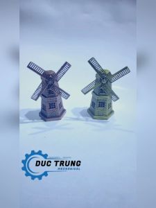 Mô Hình Cối Xay Gió Hà Lan Bằng Kim Loại Cổ Điển Để Bàn Kệ Tủ Dùng Để Trang Trí