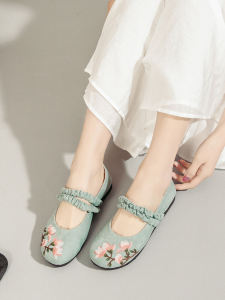 The Han-Style Clothing Shoes Child Girl Chinese Ancient Style New Flat Bottom Flat Heel Princess Shoes Students Performing Shoes Fairy Shoes Chinese Style