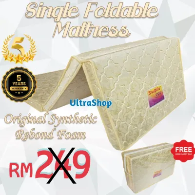 RubberFoam•Single Foldable Mattress• 5YearsWarrenty•FreeCarryBag•HighQuality
