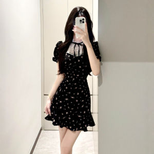 CHANGTONG | Floral Tea Dress For Petite Body Shaping Slimming Elegant Summer Wear