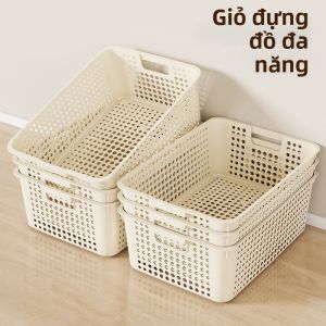 WANGXINGHEYUE | Giỏ Đựng Đa Năng Hình Chữ Nhật Có Lỗ