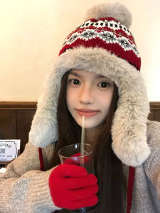 Northeast Skiing Stuffed Sleeve Cap Children Winter Wind-Proof and Cold Protection Ushanka Winter Fleece Lined Padded Warm Keeping Earmuffs Hat
