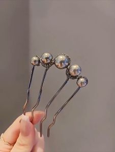 Sirkam Rambut Tusuk Konde Mutiara Korea Fashion Wanita Elegan High Quality Motif Baru Clips