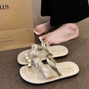 IELGY French Niche Slippers Womens Summer Fashion casual slip-on beach slides