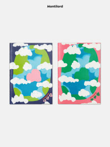 Montilord High Aesthetic Value A5 Stitched Notebook Thick Paper Horizontal Line Soft Cover Cloud Creative Notebook for Middle School Students