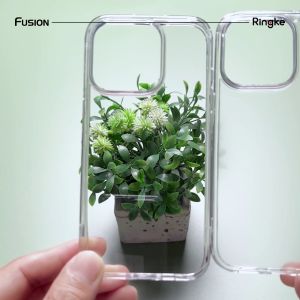 Ringke Fusion Compatible with iPhone 15 Pro Case Cover Transparent Hard Back Soft Flexible TPU Bumper Scratch Resistant Natural Form