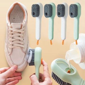 🔥Fast shipping🔥 Multifunctional Shoe Brushes With Soap Dispenser Long Handle Brush Cleaner For Clothes Shoes Household Laundry Cleaning Brush