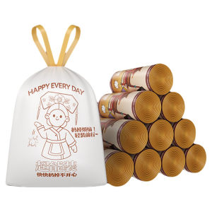 Thickened Tearable Drawstring Trash Bags Automatic Closure Fragrant Osmanthus Handheld Home Use Garbage Bags Star Beauty