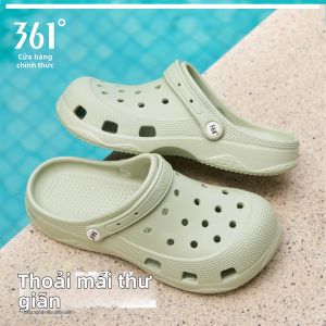 361° | Dép Clogs Hỗ Trợ Cung Chân Chống Trượt Màu Đen Mới Siêu Nhẹ Dành Cho Ngoài Trời