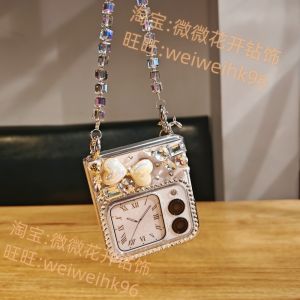 Creative Foldable Screen Diamond Huawei Novaflips Phone Case Womens Luxury Anti-fall Small Fashion Brand Cartoon Handbag