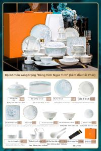 mornenjoy | Bộ Bữa Tối Sứ Bone China Cao Cấp Sang Trọng Chịu Nhiệt