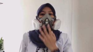 FAST DELIVERY Masker Gas Respirator Kerja Anti Debu dan Racun Half Face with Activated Carbon Filter