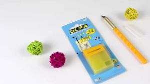 Japan OLFA Cutter Paper Sculpture Model Graver Art Xiaohuang 10B Corn Stalk AK-1 Attached 25 Blade