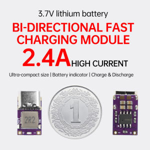 Ultra-Mini Fast Charge Pad 3.7V 4.2V 18650 Lithium Battery Charging Protection Board Type-C DC 5V 2.4A Discharging Power Module
