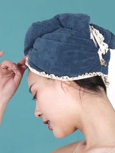 Absorbent Quick-Drying Soft Coral Fleece Dry Hair Hat