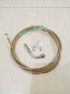 Kabel gas/tali gas Panjang 220cm serat karbon ( Universal Motor ) 2 meter Sudah dapat L gas dan baut