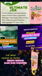 Teh Kunyit Jahe Serai Lengkuas - Minuman Herbal JSR Alami & Organik Booster Imunitas Tubuh Cocok untuk Asam Lambung Detoks Diet Sehat Menghangatkan Tubuh Redakan Stres Wedang Tradisional Kesehatan Nusantara dengan Rasa Nikmat Khasiat Luar Biasa