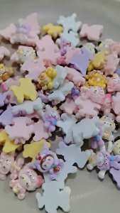 6pcs/set Cute Cartoon Animal Resin Charm DIY Accessories | Free dot duoble tape
