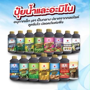 ปุ๋ยน้ำ ดวงตะวันเพชร ฉีดพ่นทางใบ ธาตุหลัก ธาตุรอง ธาตุเสริม อะมิโนบำรุงผล ขยายผล