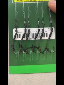 6pcs Carp fishing hook 100% fluoro carbon Fishing Line with Rolling Swivel Combi Rig Hair Rigs Carp Method Feeder Fishing Tackle