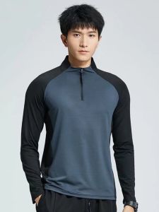 Mens Long Sleeve Running T-Shirt Quick Dry Fitness Training Morning Run Sports Climbing Basketball Cycling Upper Apparel