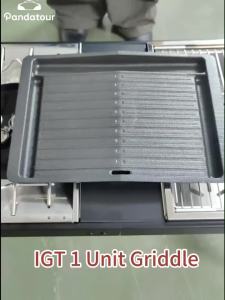 Pandatour Camping IGT 1Unit Cast Iron Griddle With Heat Retention And Grill Marks One-Second Stove Embedding BBQ Picnic Grilling