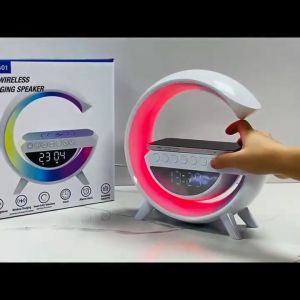 Multifunctional Bluetooth Speaker 15W LED Atmosphere RGB Light with Wireless Charger Desk Lamp Lamp Smart Speaker