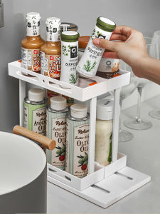 Kitchen Desktop Organizer Box Spice Condiment Multi-layer Pull-out Stand-alone Gap Shelf Rotatable Acrylic Rectangular Storage Container