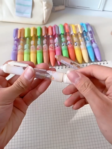 PULPEN GEL MEKANIK CAPYBARA PANDA DLL 1 SET ISI 4PCS DENGAN BEADS LUCU BISA DIMAINKAN