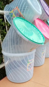 6 Pcs Toples Plastik 16 Liter Motif Garis