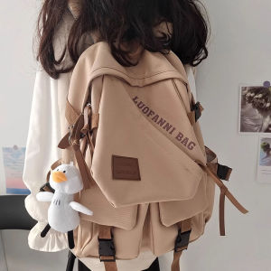 Retro Large Capacity Dirty Resistant Shoulder Bag for Middle School Students Girls Boys Bookbag Waterproof Nylon Backpack