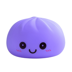 Bandai | New LED Bun Squishy Glowing Stress Ball Light-up Bubble Spitting Bun Realistic Steamed Bun Aesthetic Desk Decor