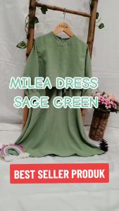 ZN - MILEA DRESS GAMIS MUSLIM ANAK PEREMPUAN USIA 4-13 Tahun Dress Rompi bahan Crinkle Material DRESS KEKINIAN TERBARU 2025