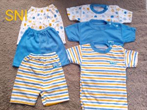 oblong kancing bahu baju anak balita bayi Baru lahir warna seri biru