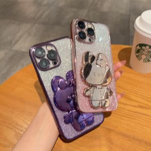 ✨ส่งจากไท✨กระจกแต่งหน้า กระต่าย เคสไอโฟน 16 pro max 15 plus เคส for iPhone 16plus 15 14 13 12 11 pro max case soft เมมเบรนเลนส์