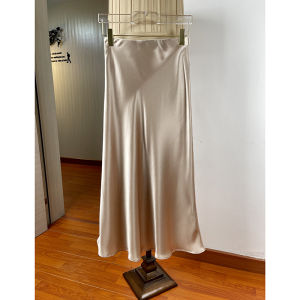 High Waist Fish Tail Half Skirt Womens Style A-Line Skirt Slimming Wrap Bodycon Skirt Satin Acetate Fabric Commute Design